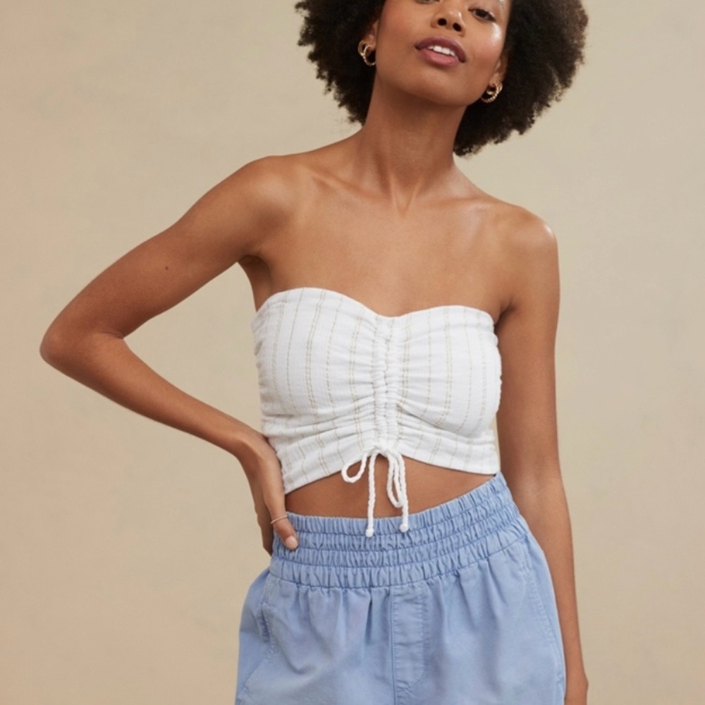 Aerie - AERIE POOL-TO-PARTY CINCHED TUBE TOP - S - NWOT